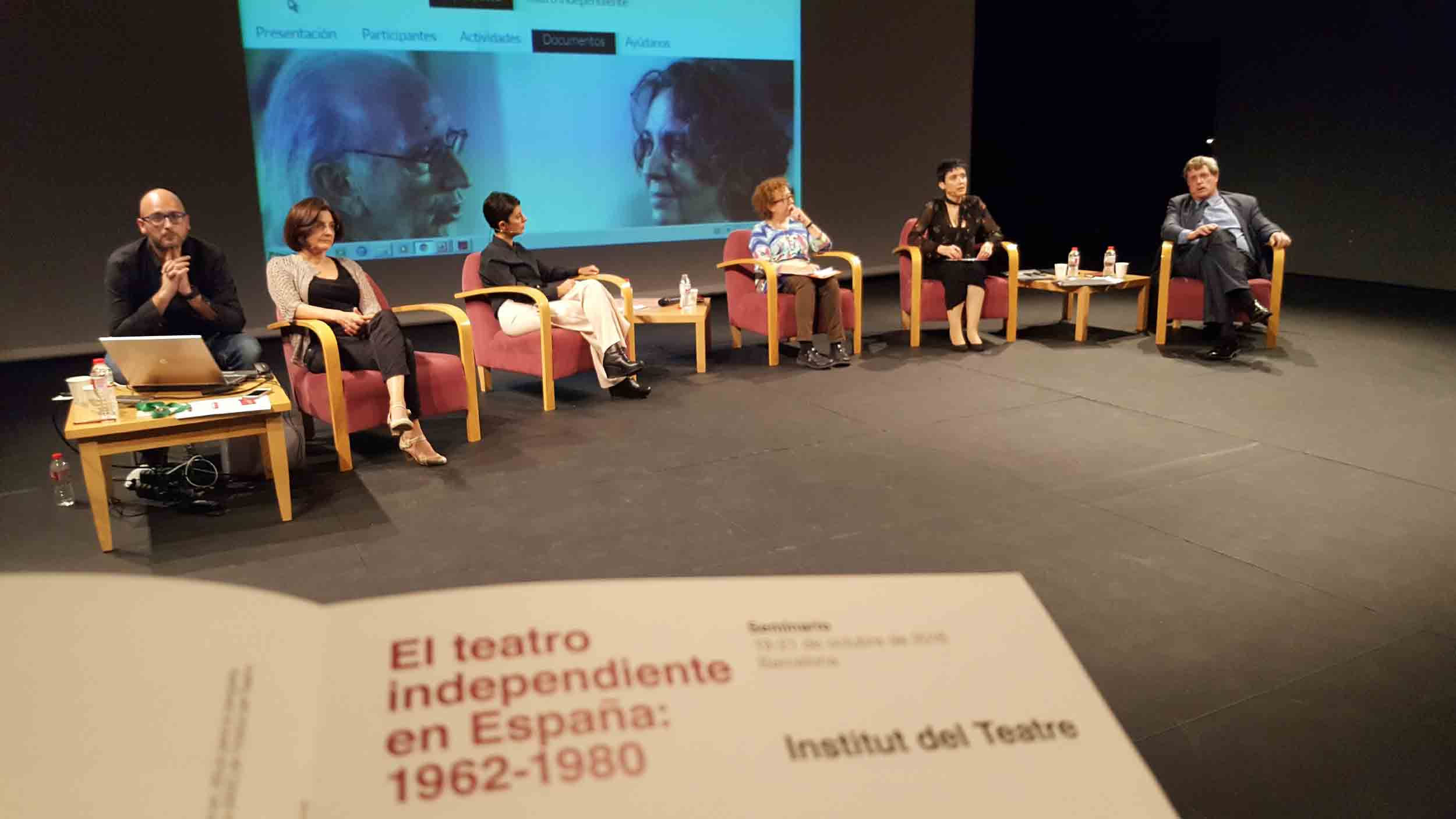 Taula rodona de centres de documentació del seminari El teatre independent a Espanya. Teatre Estudi de l'Institut del Teatre, 19 octubre 2016