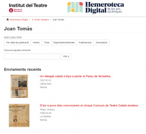 Alguns dels retalls de premsa de l'arxiu Joan Tomàs a Hemeroteca Digital