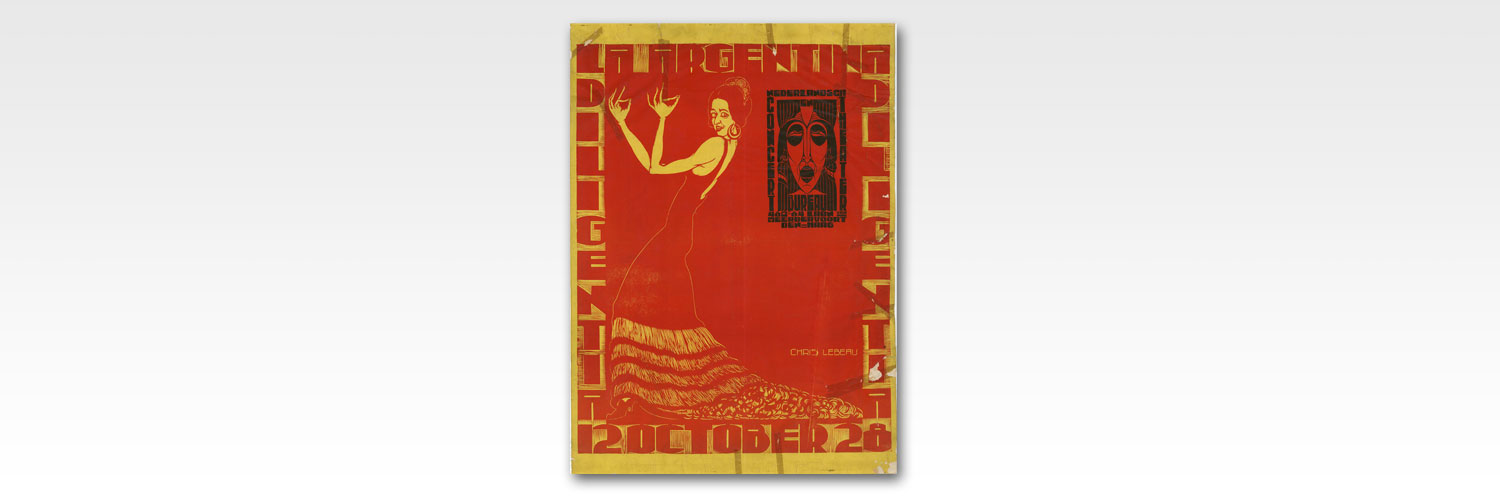 Cartell de La Diligentia amb Antonía Mercé. Nederlandsch Theater, 1928