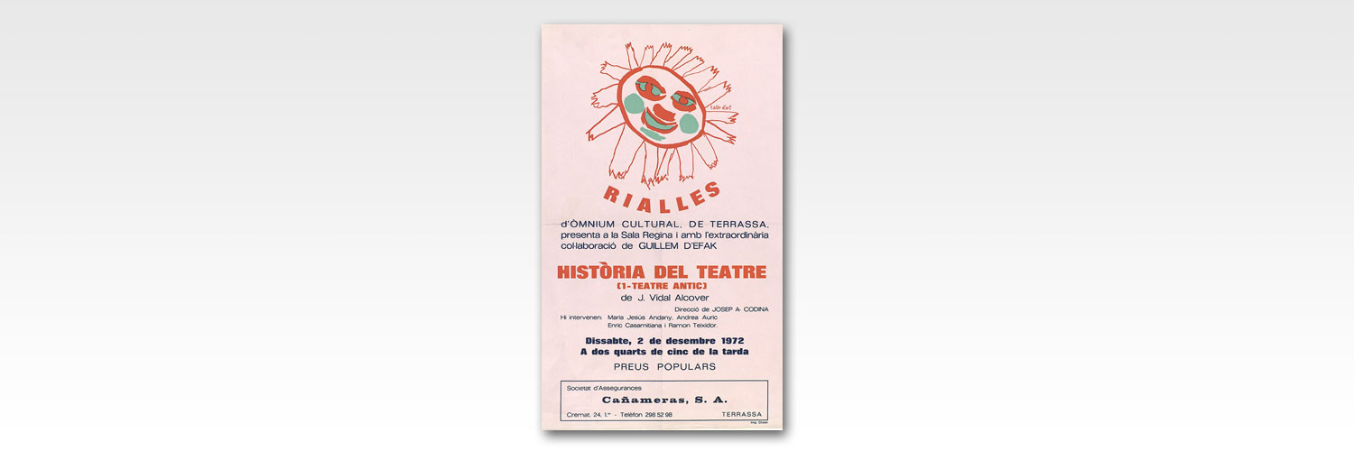 Cartell d'Història del Teatre. Sala Regina (Terrassa), 1972