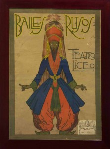 Cartell del ballet Petrouchka dels Ballets Russes al Gran Teatre del Liceu l'any 1917, dissenyat per Léon Baskt