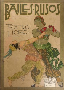 Cartell del ballet Scheherazade dels Ballets Russes al Gran Teatre del Liceu l'any 1917, dissenyat per Léon Baskt