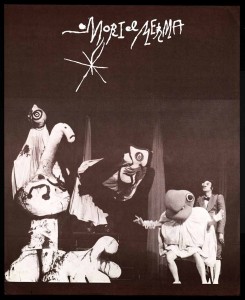 Cartell de l'espectacle Mori el Merma, companyia La Claca, 1978. Col·lecció gràfica d'arxiu del MAE.