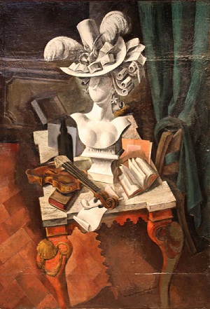 La comèdia, pintura a l'oli de Marià Andreu de 1929. Fons Marià Andreu del MAE