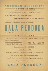 Cartell de Bala perduda, Societat Recreativa de Sant Vicens dels Horts, 19 maig 1951