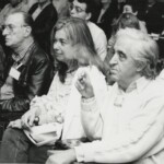 D'esquerra a dreta: Juan Germán Schroeder, Maria-José Ragué-Arias i Jaime Salom. Fons Pau Barceló