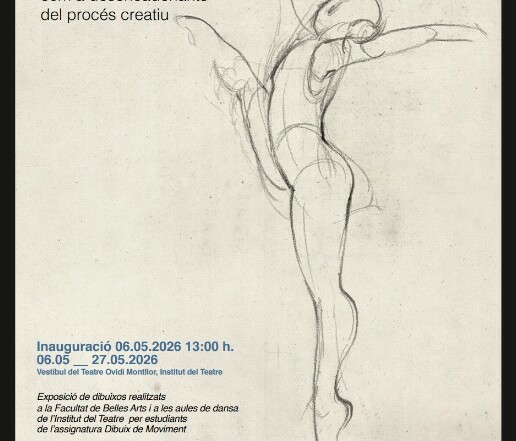 Cartell de l'exposició temporal La dansa i l'expressió corporal com a desencadenants del procés creatiu, Vestíbul del Teatre Ovidi Montllor, del 6 al 27 de maig de 2026
