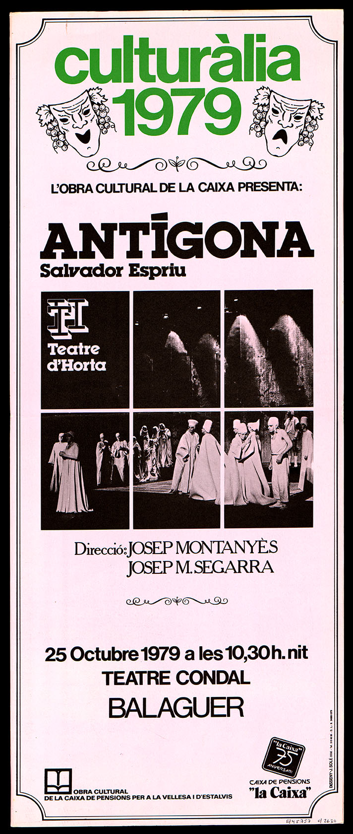 Cartell. Antígona. Teatre Condal. 1979