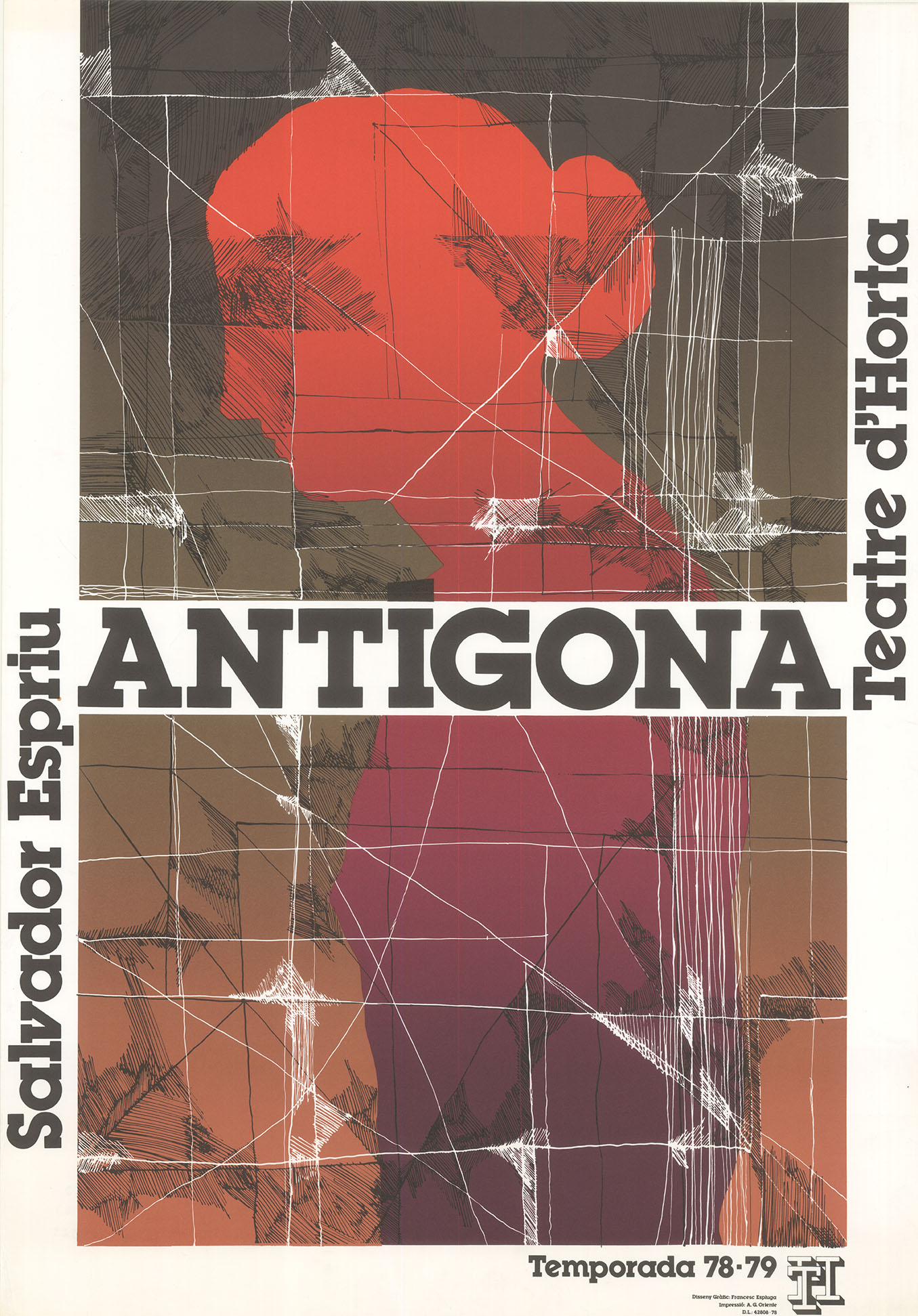 Cartell. Antígona. Teatre d'Horta. 1979