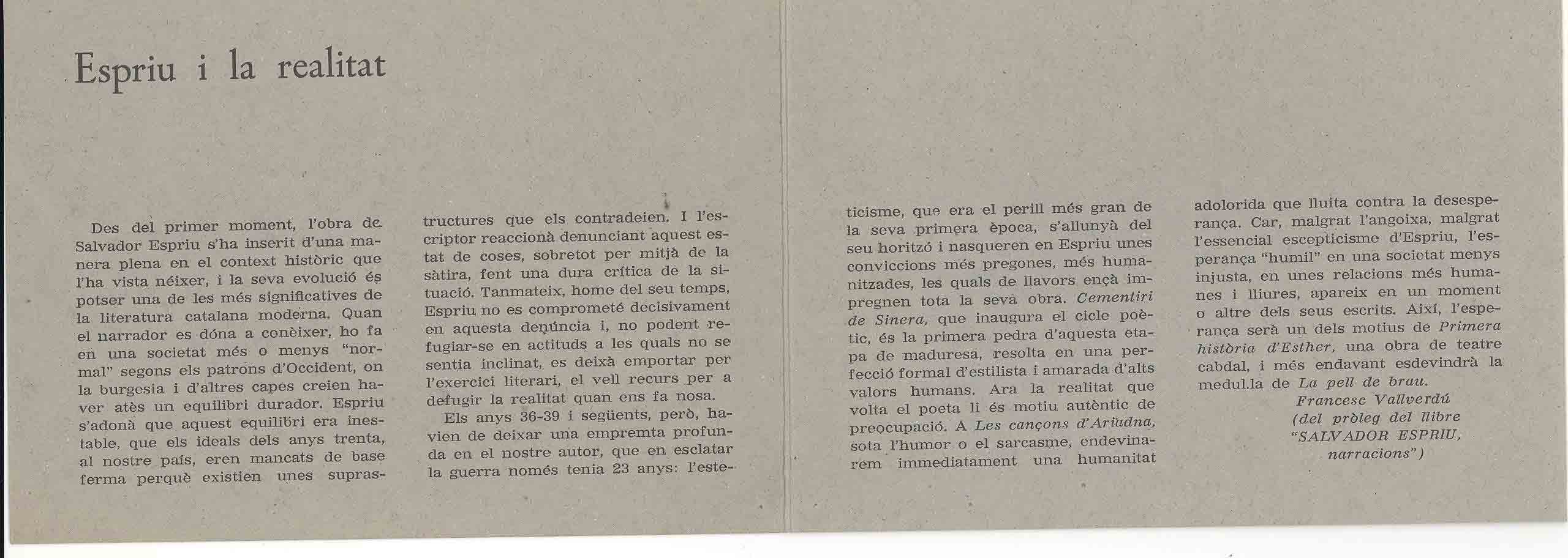 Esbós. Lavinia, Sinera i totes aquestes coses. Terrassa. 1969