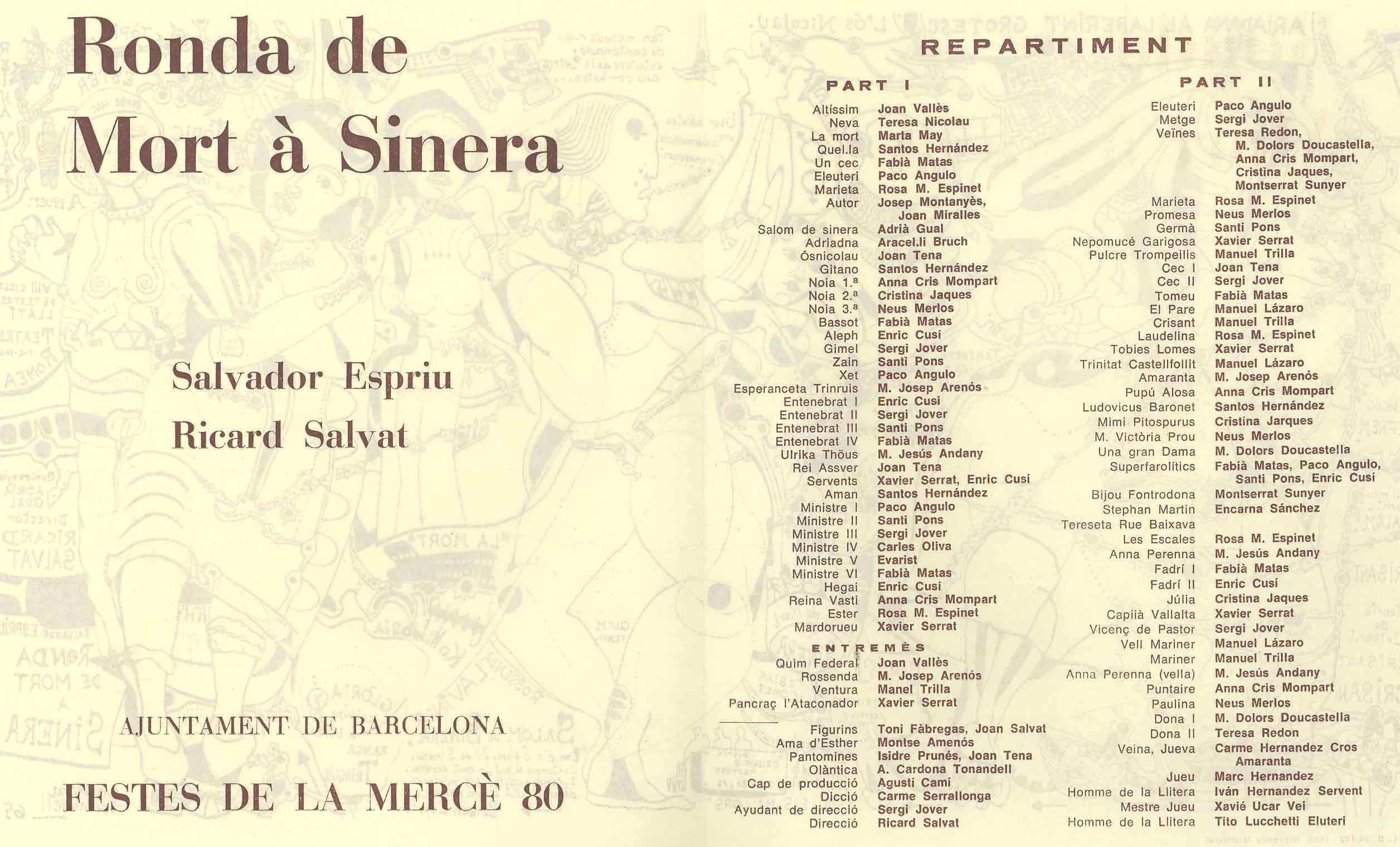 Programa. Ronda de mort a Sinera. Festes de la Mercè de Barcelona, 1980