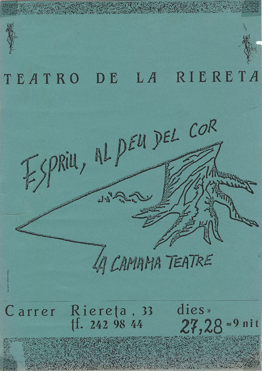 Cartell. Espriu, al peu del cor. Teatre de la Riereta. 1987
