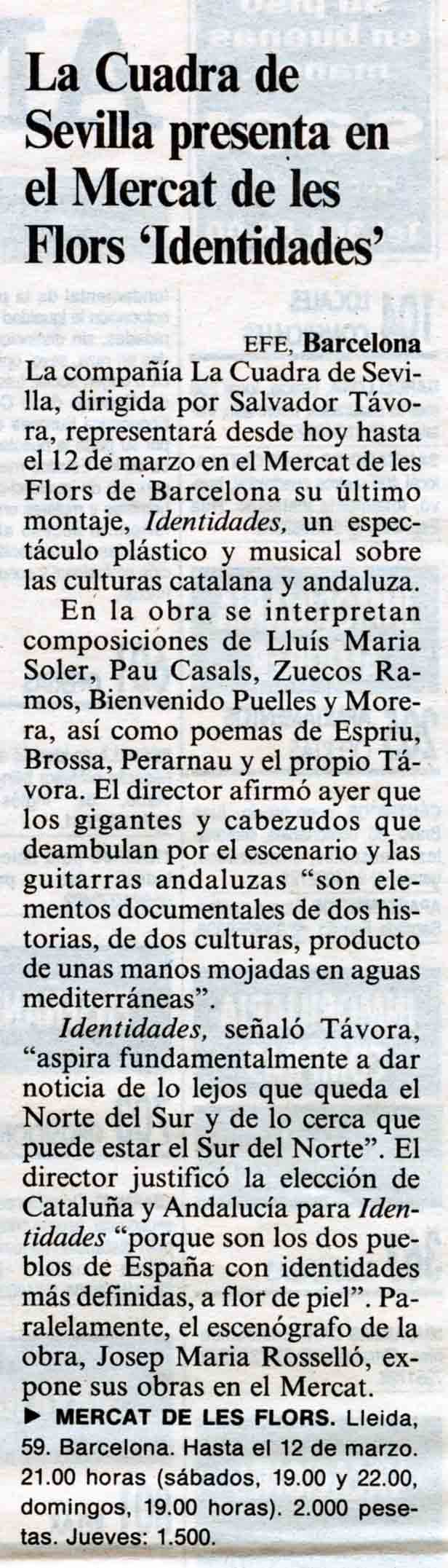 Crítica. EFE. El Pais, 17/02/1995
