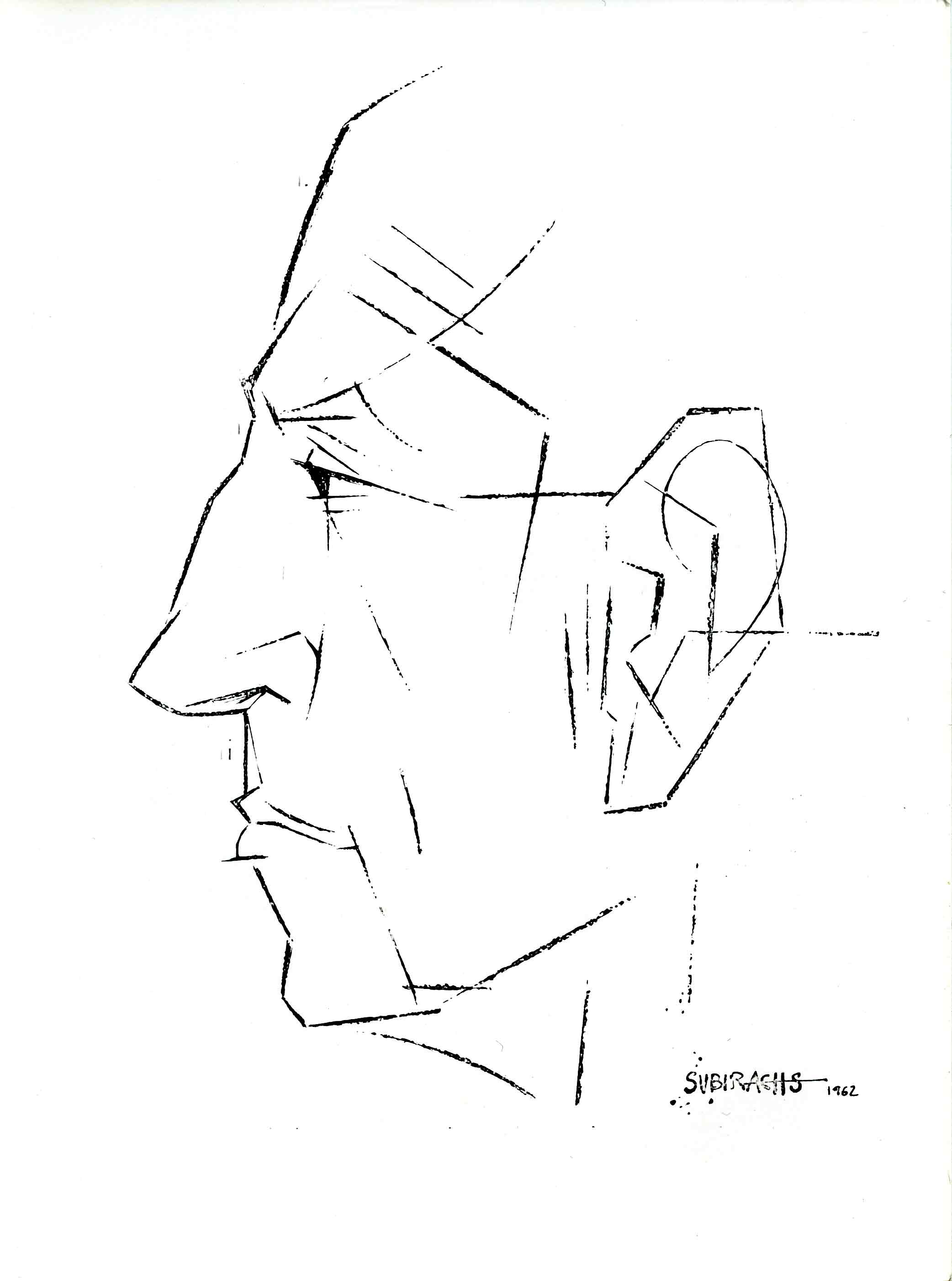 Josep Maria Subirachs. Dibuix de Salvador Espriu. 1962