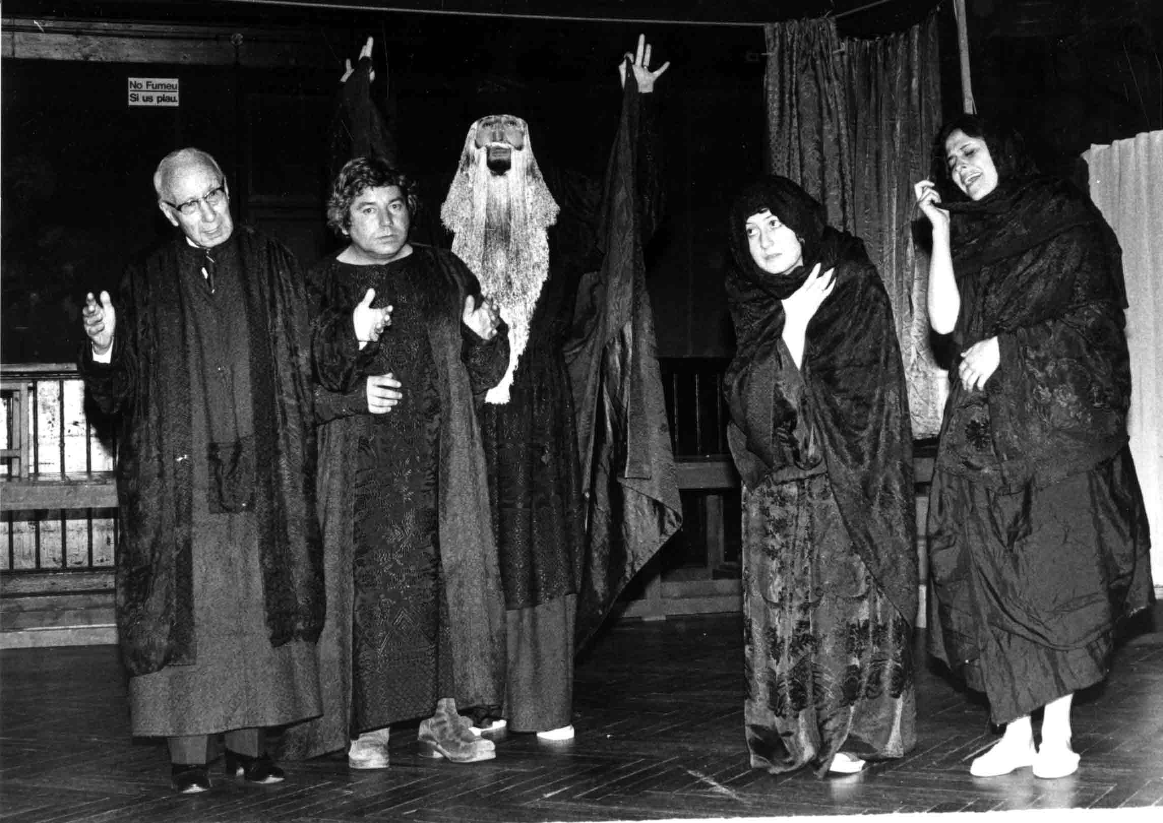 Fotografia. Assaig Primera història d'Esther. Teatre Lliure de Gracia, 1982