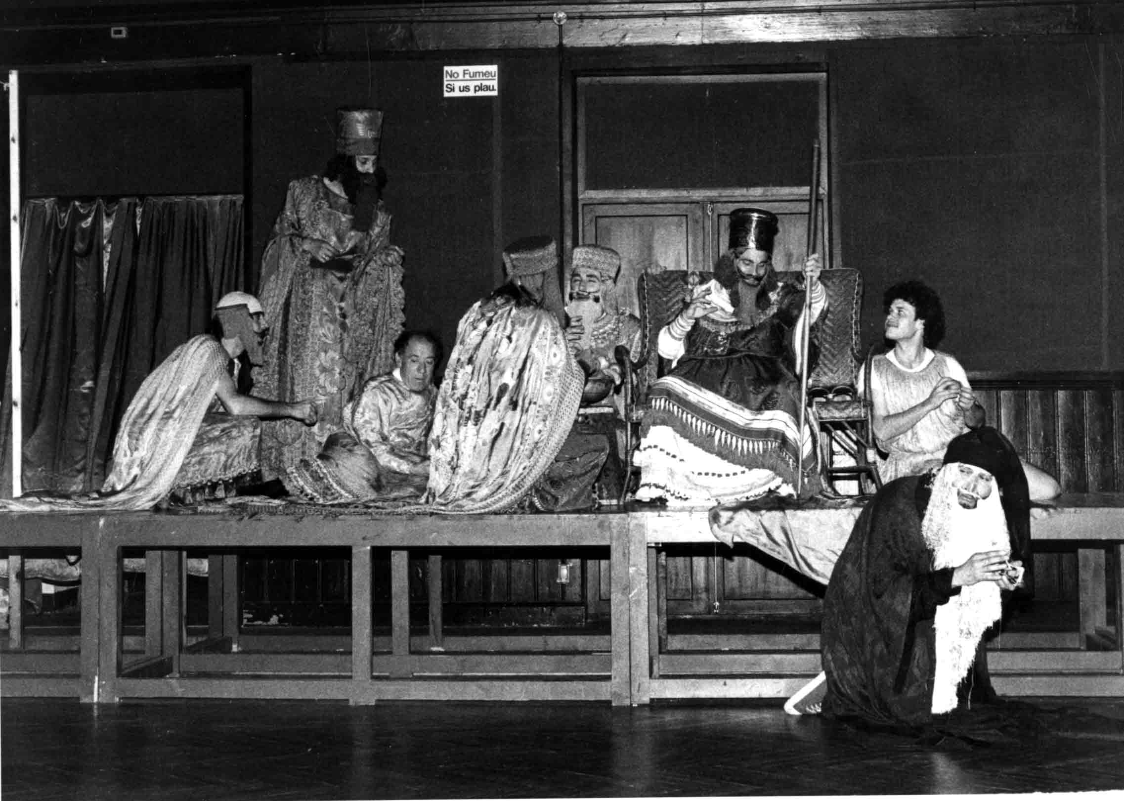 Fotografia. Assaig Primera història d'Esther. Teatre Lliure de Gracia, 1982