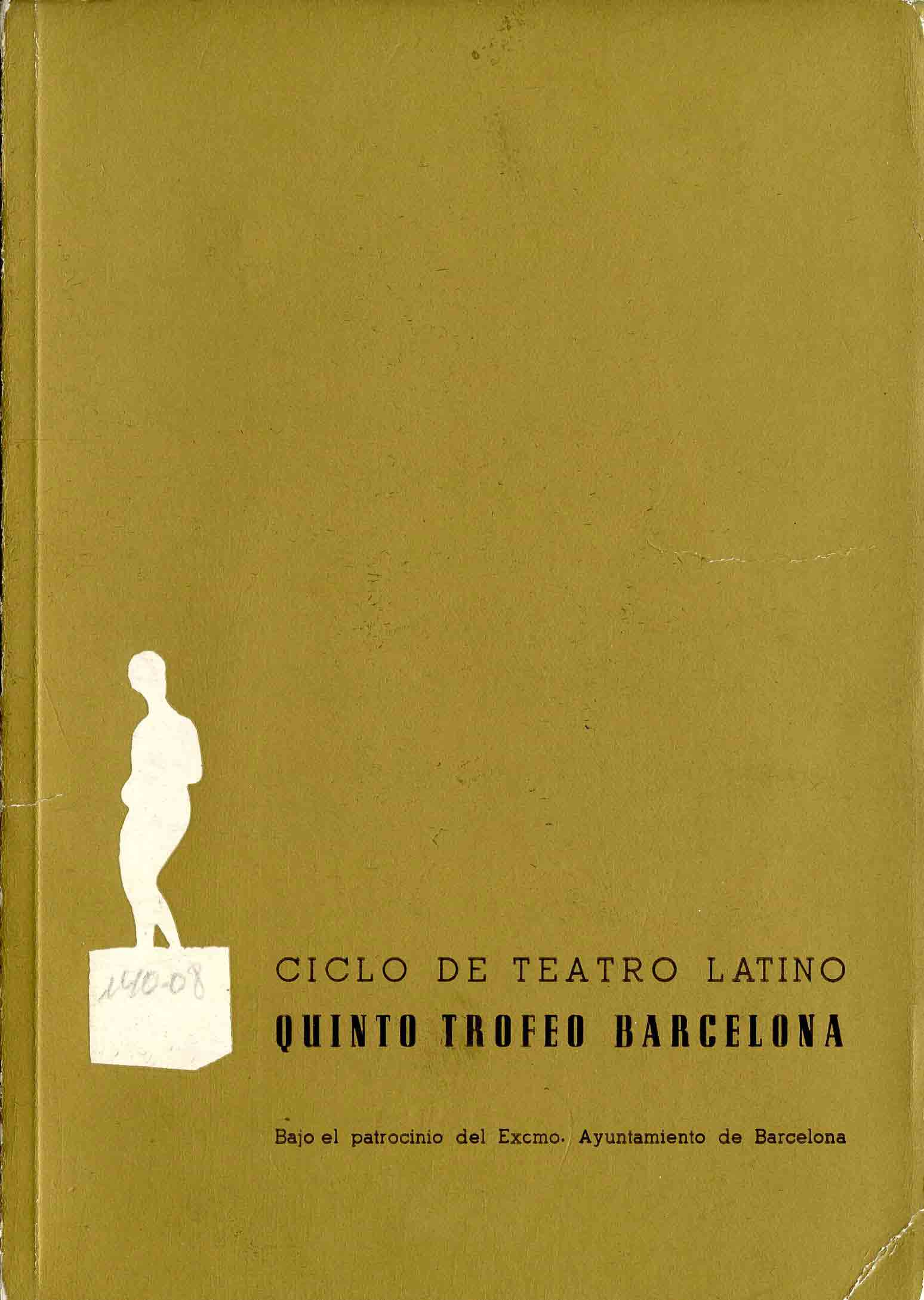Programa. Vè Cicle de Teatre Llatí. Teatre Romea, 1962