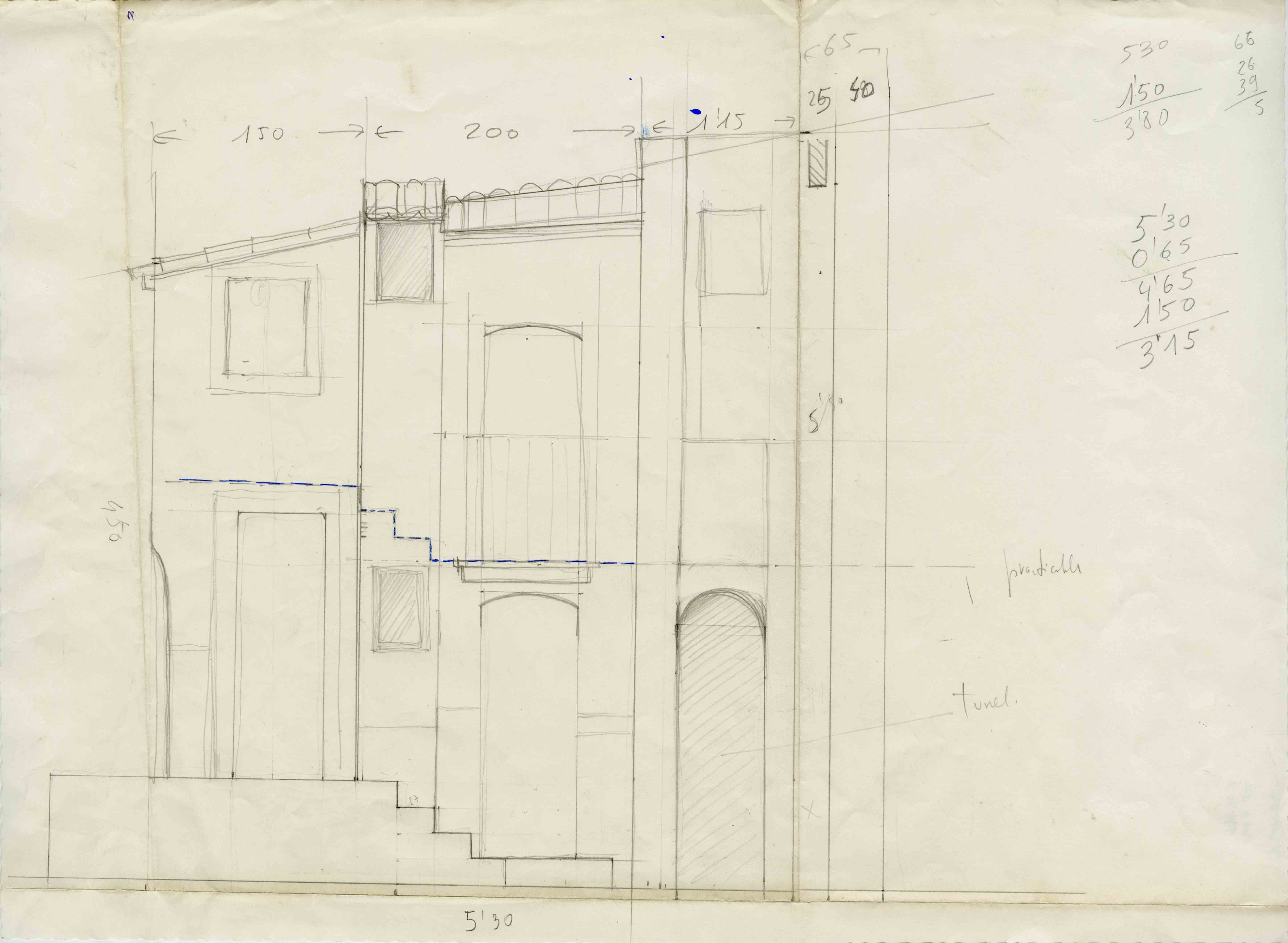 Esbós escenogràfic. Fabià Puigserver. Primera història d'Esther. Teatre Romea, 1982