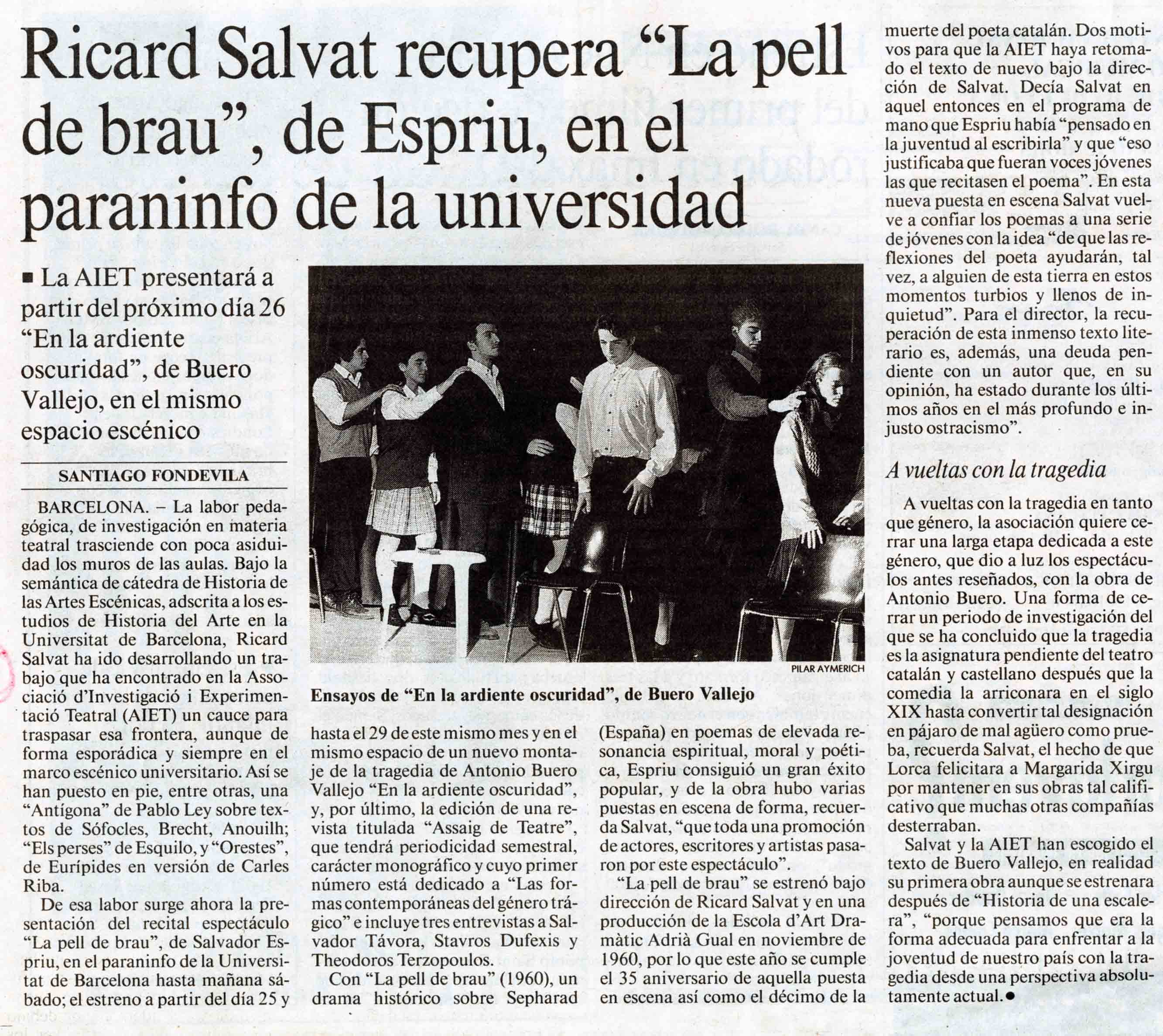 Premsa. Santiago Fondevila. El Periódico, 21/04/1995
