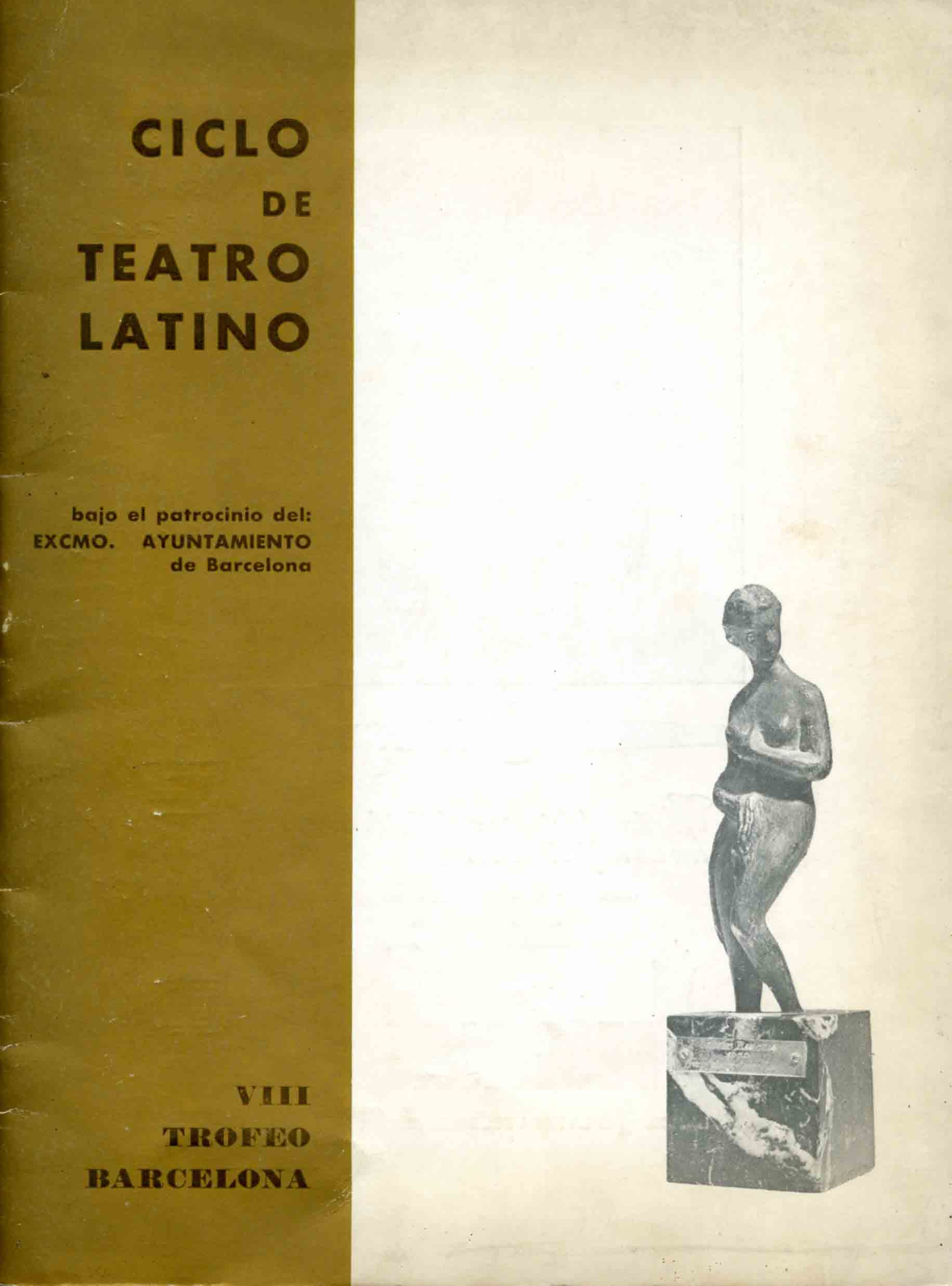 Programa. Ronda de mort a Sinera. Cicle de Teatre Llatí. Teatre Romeal. 1965